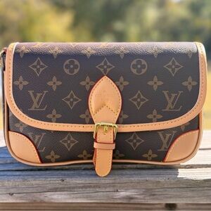 Brown LV Monogram Shoulder Bag, New